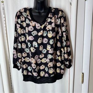 Vintage Goldworm Floral Blouse